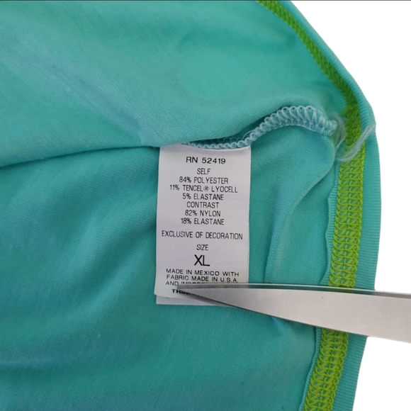 Trina Turk Women's XL T-Shirt Top Aqua - Picture 3 of 12